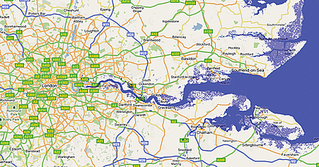 road map London to the Sea