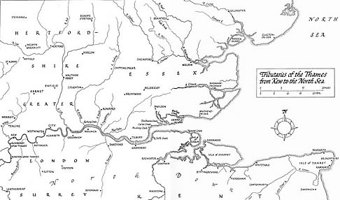 map of the River Thames and The Estuary